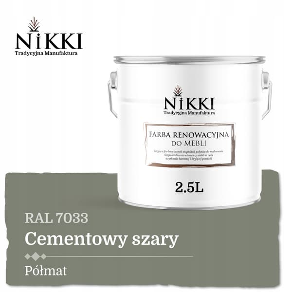 Maling til køkkenfronter cementgrå RAL7033 halvmat 2,5L