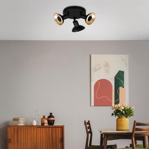 LED loftlampe 15W spotlight sort og guld korridor køkken værelse