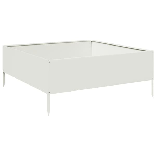 vidaXL højbed, hvid, 100x100x25 cm, stål