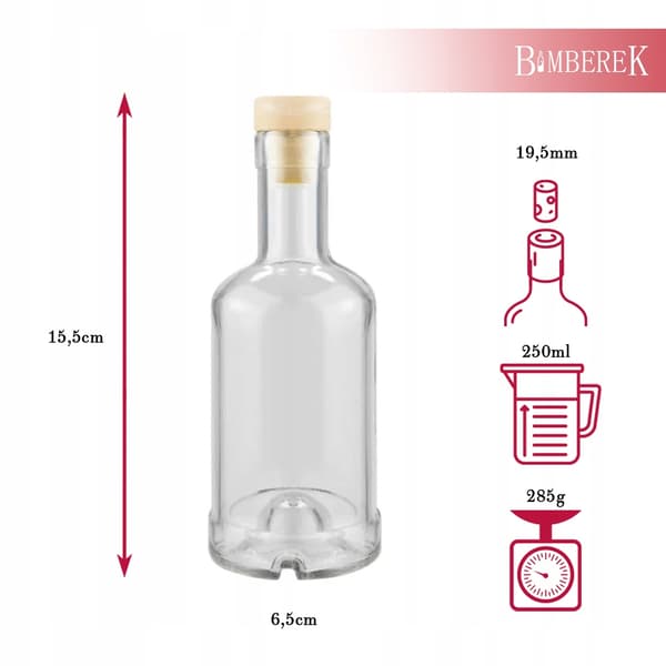 5x Glasflaskor för present TADEK 250ml ETIKETT JULEMOTTA Likör
