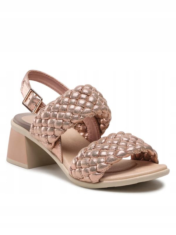 Scholl dame sommersandaler guld ON a block 37 CWF