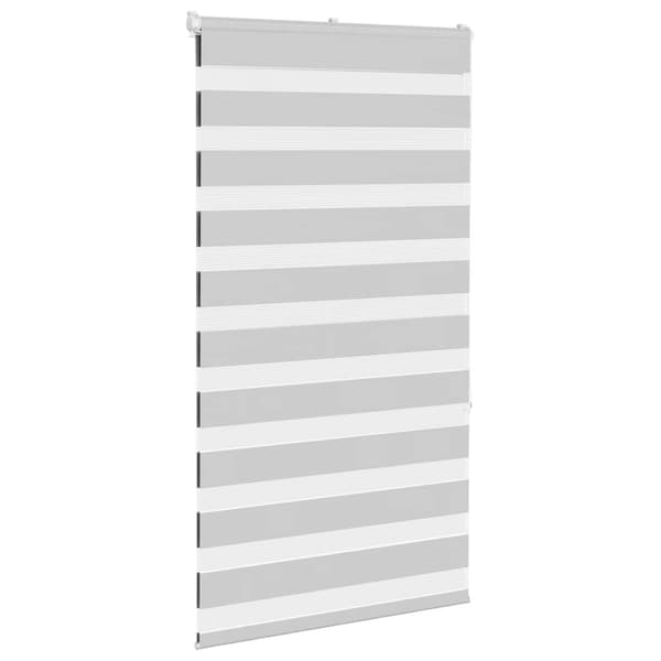vidaXL Rullgardin Zebra ljusgrå tygbredd 75,9 cm polyester