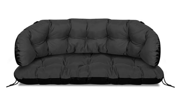 Havepude 190x40 cm til sofa bænk vandtæt sort