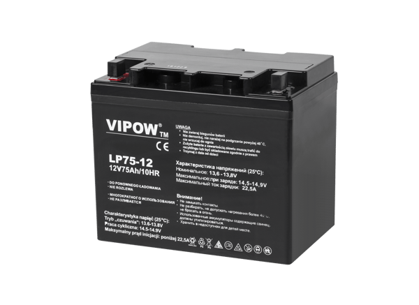 Vipow 12V 75Ah geeliaakku UPS-syöttölaite
