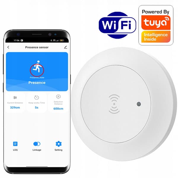 RTX Mikrobølgesensor WiFi Tilstedeværelsessensor TUYA Smart 230V Overflademonteret