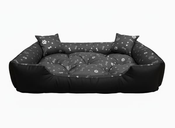 Hundkoja 130x105 cm vattentät ben silver