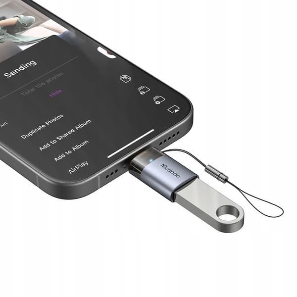 MCDODO USB-A 3.0-ADAPTER FÖR LIGHTNING IPHONE IPAD 3A OTG LED