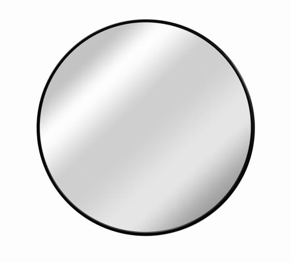Rund spegel 80 cm, MDF-ram, svart