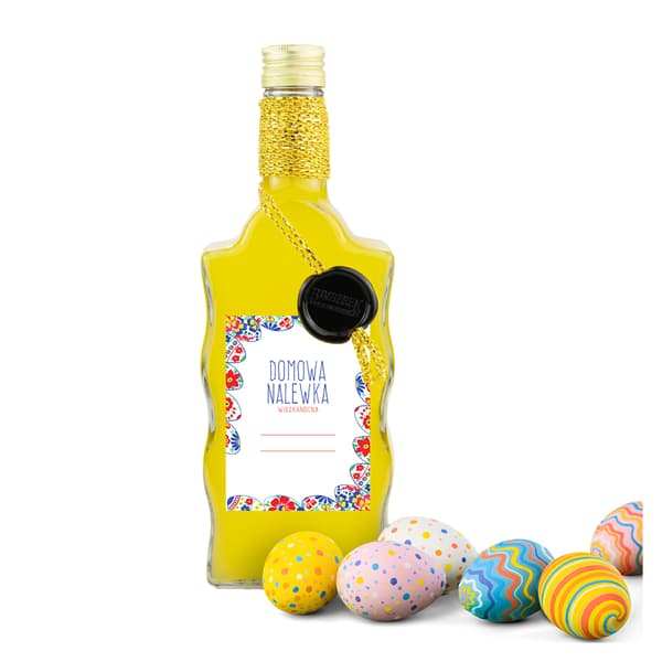 10x EASTER WAVE-flaskor 500ml DEKORERADE för likör, tinktur, juice, present