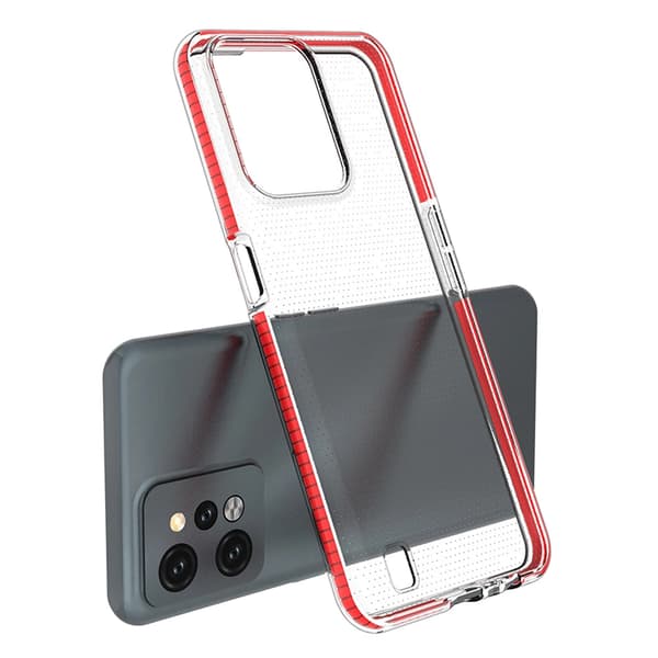 Spring Cover til Realme C31 med silikone og ramme, lyseblå