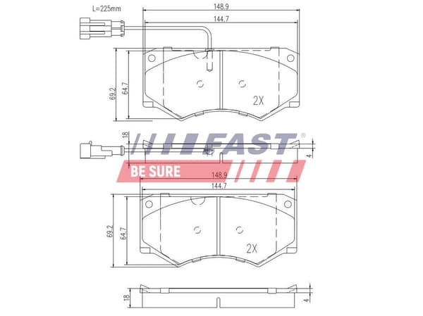 FORRESTE BREMSEKLODSER FT29055 FAST