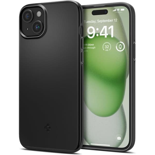 Spigen Thin Fit - Skal till iPhone 15 Plus (Svart)