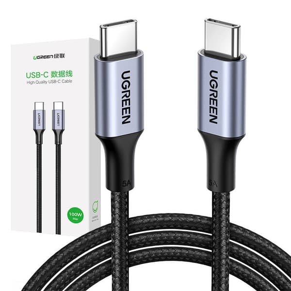 UGREEN US316 USB-C - USB-C -kaapeli, 100 W, 3 m (musta)