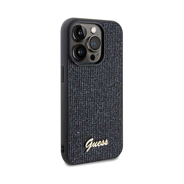 Guess Disco Metal Script - iPhone 14 Pro Max -suojakuori (musta)