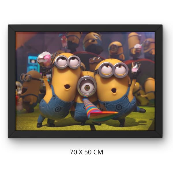 Mal efter nummer billede med ramme Minions 70x50 cm
