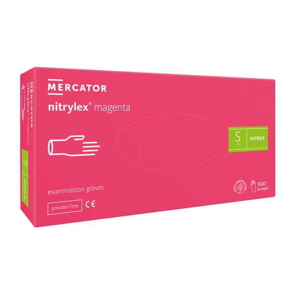 Nitrilhandsker S pink Mercator Nitrylex Magenta 100 stk.
