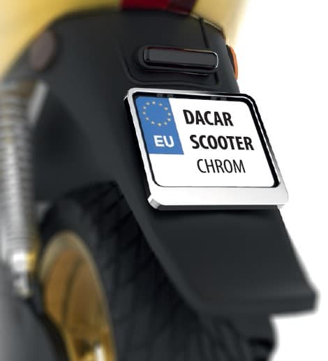 BIKETEC NUMMERPLADE STEL SCOOTER/SCOOTER KROMFARVE (47887)