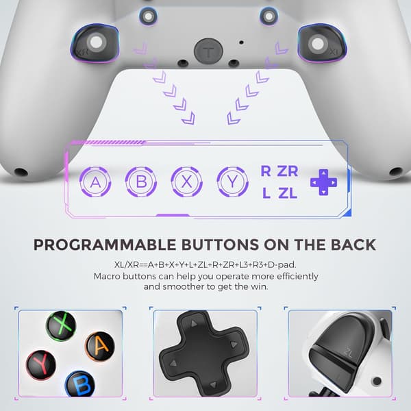 TRÅDLØS LED-CONTROLLER TIL NINTENDO SWITCH LITE OLED HVID TURBO