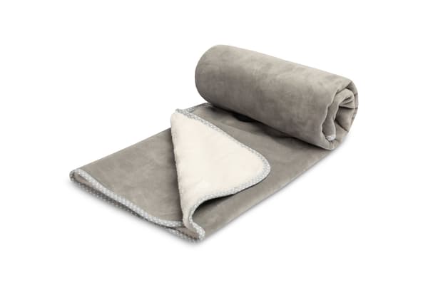 Plyschig grå filt 80x100