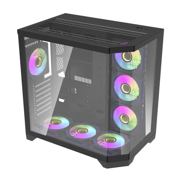Darflash FT418 PRO computerkabinet + 7 aRGB-blæsere (sort)