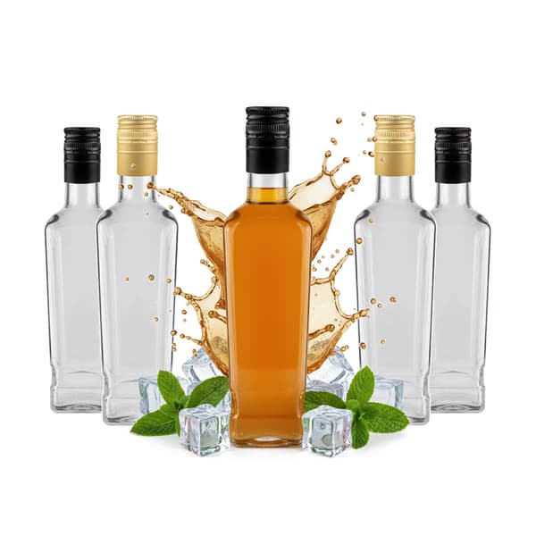 5x JACK WALKER glasflaska 500ML + kork för hembränt alkoholpresent