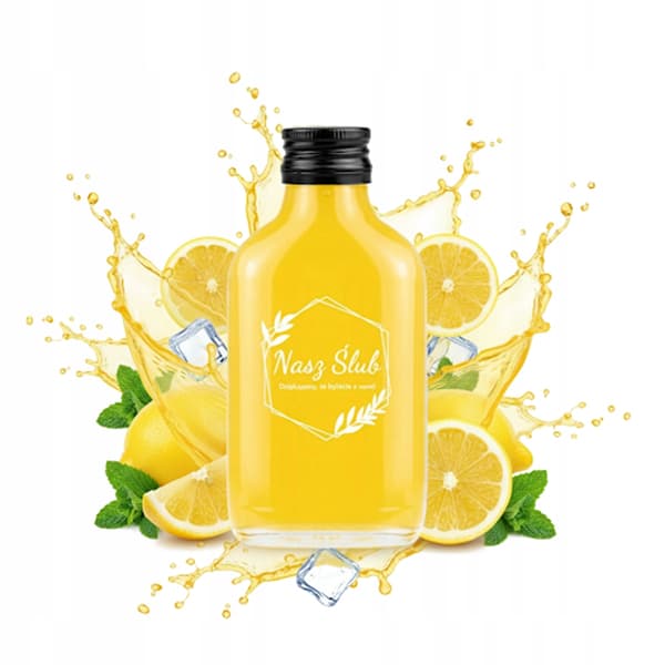 5x 100ml lommelærkeflasker med BRYLLUPS-print