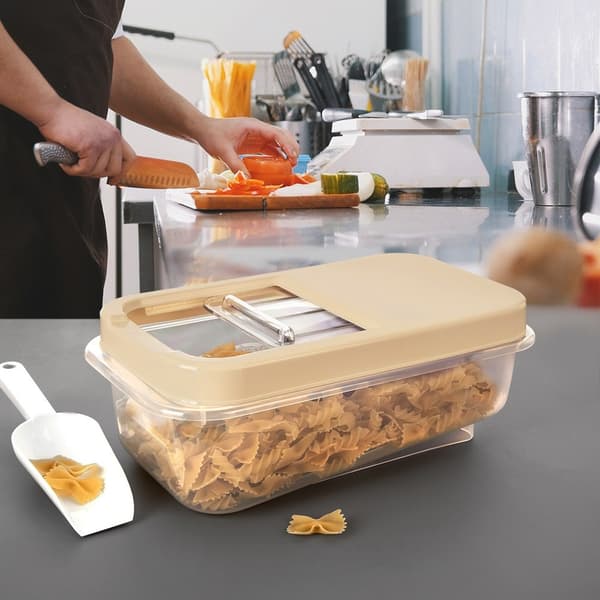 Opbevaringsbeholder til kapsler, pulver og foder beige 5 liter