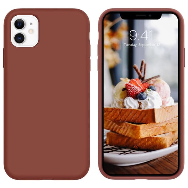 APPLE IPHONE 11 CHOKOLADEBRUN SILIKONEETUIS MED MIKROFIBER A2111