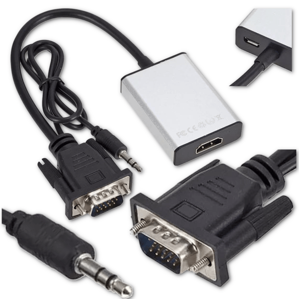 VGA + 3,5 mm jack - HDMI -muunnin