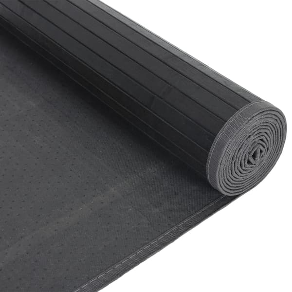 vidaXL Suorakulmainen matto, harmaa, 80x500 cm, bambu