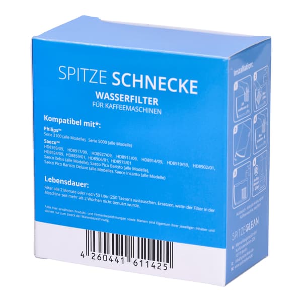 Spitze Schnecke vattenfilterbyte Philips Saeco CA6903