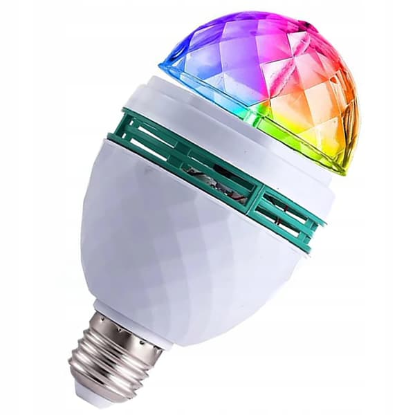 DISKOLAMPA ROTARY E27 RGB DISCO BALL