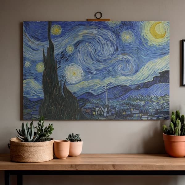 Mal efter tal billede med ramme Stjernenat 70x50 cm