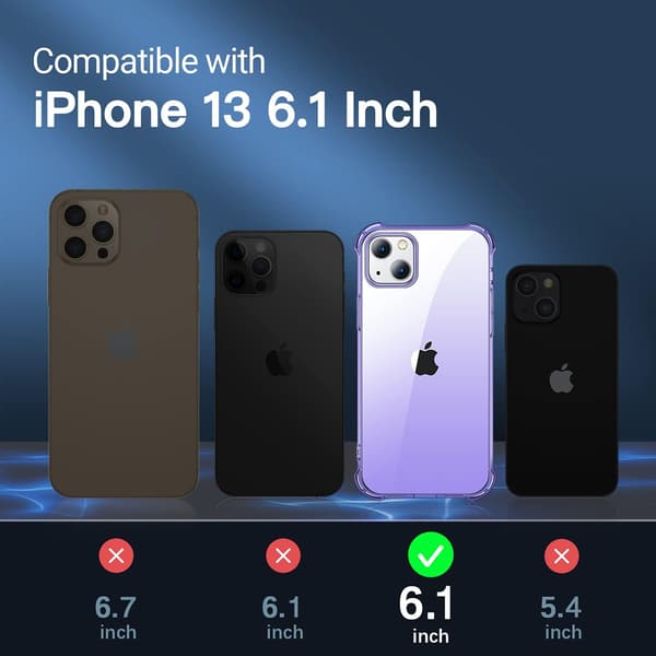 2X LASIKUORI IPHONE 13 6.1 LÄPINÄKYVÄ VIOLETTI