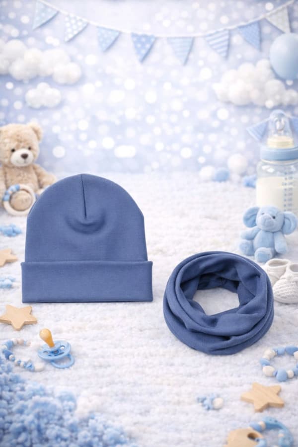 Set MÖSSA + HALSDUK 74-80-86 babyset 40/44 VÅRJEANS