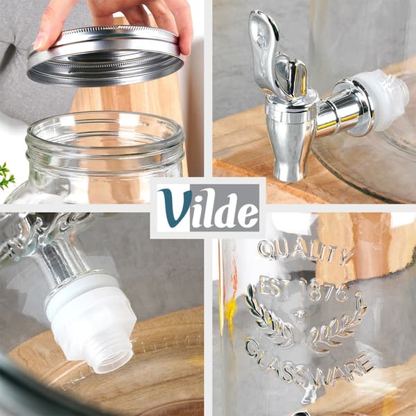 Glaskarafe til drikke med hane 6,2 liter