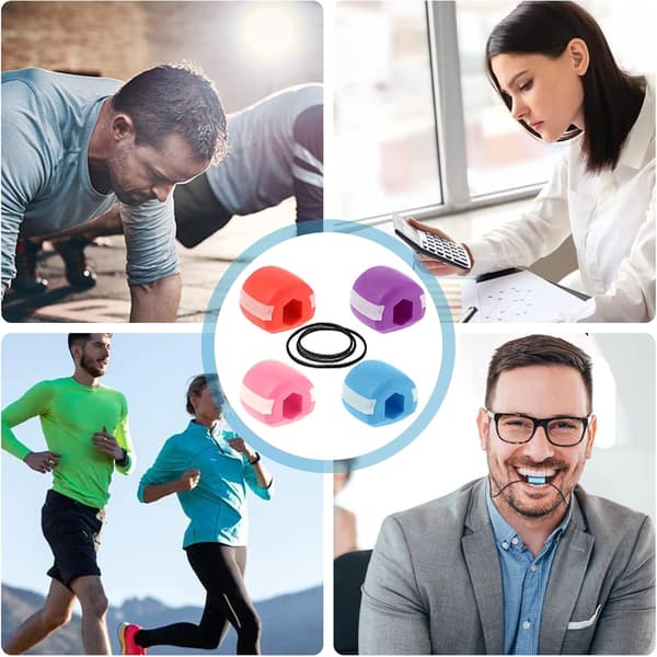 4x SET MED BLACK JAW TRAINER-ANSIKTSFORMNING