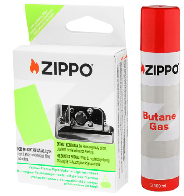 Indsæt ZIPPO PIPE cigarpipe + ZIPPO gas 100ml tilbehør