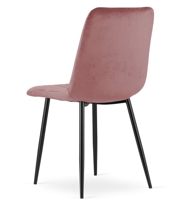 LAVA stol - pink velour / sorte ben x 1