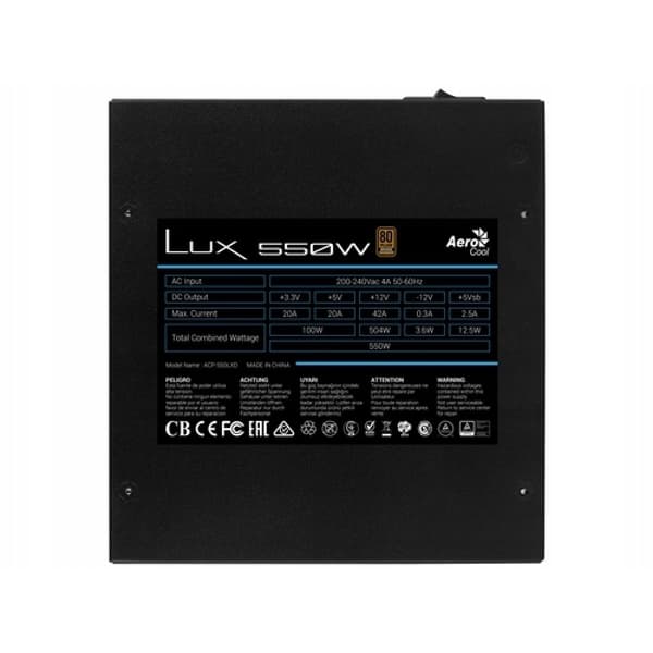 AEROCOOL VIRTALÄHDE PGS LUX 550W 80 pronssi