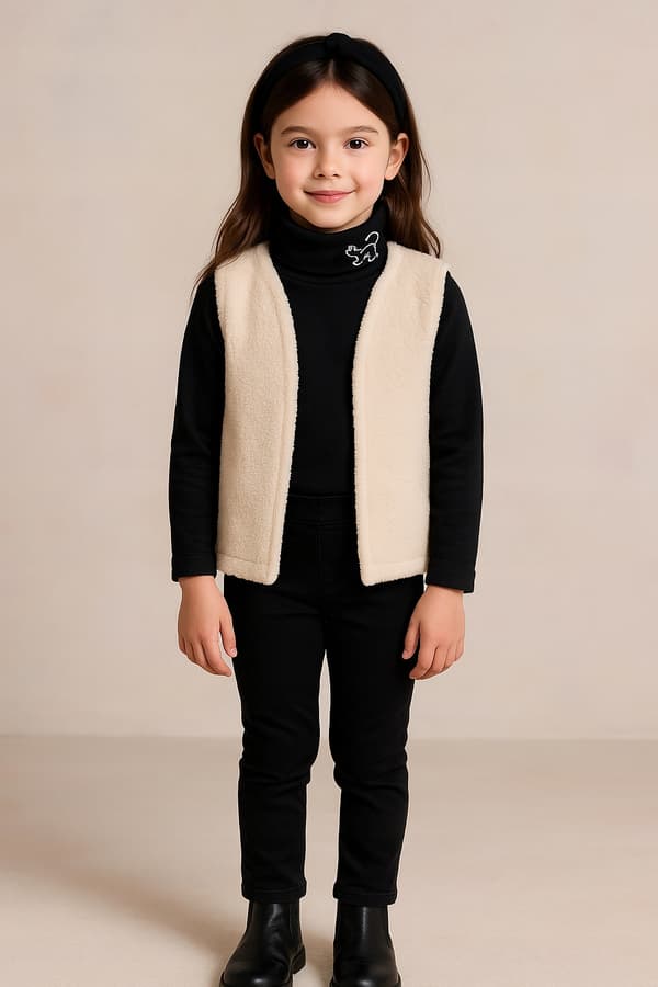 Barn turtleneck 140 sweatshirt tröja med tryck svart