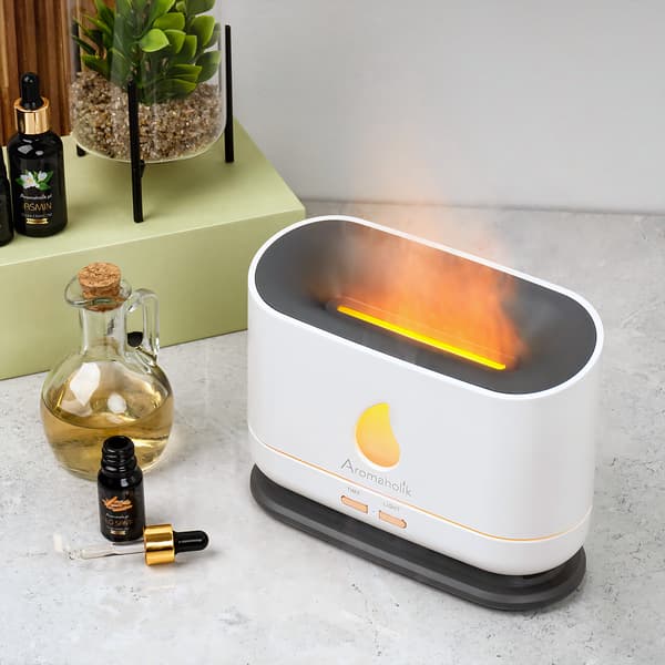 LED æterisk olie aromadiffuser - FLAMMEEFFEKT