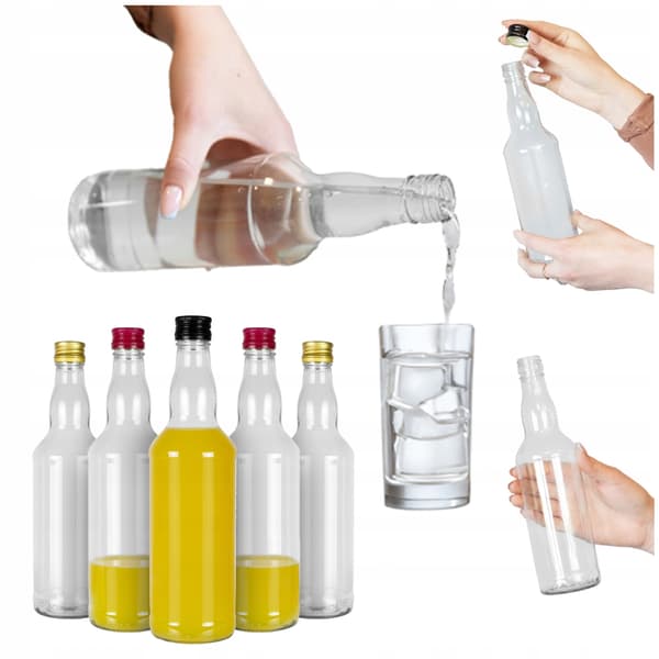 MONOPOL 500ml flaska + kork glasflaskor för juice och vodka