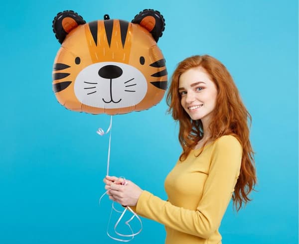 Tigerfolieballon 41x36 cm (hoved)