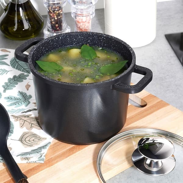 Granitgryta med glaslock, hög, GRANDE, 2 l