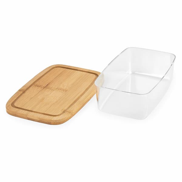 Rektangulær bambusbræt med låg 19x12,5x1cm/16,8x10,3x5,2cm