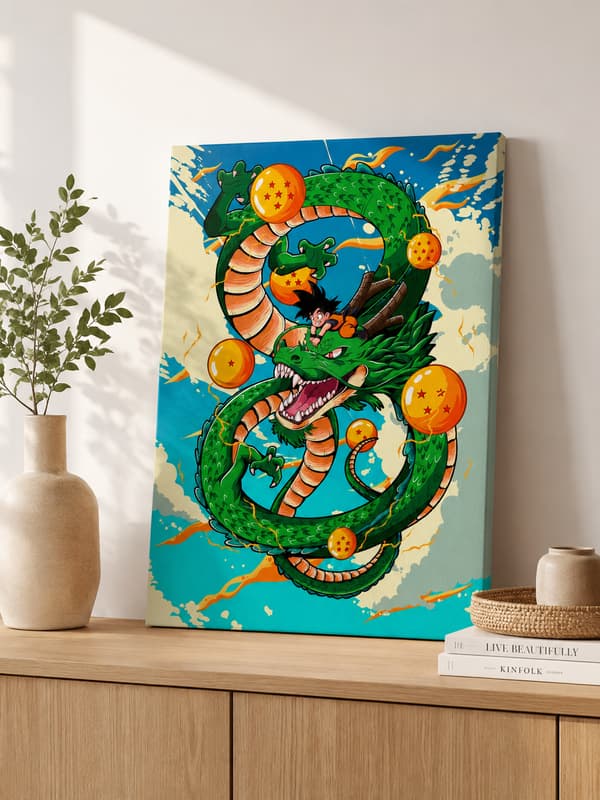 Dragon Ball målning med siffror och ram 40x50 cm