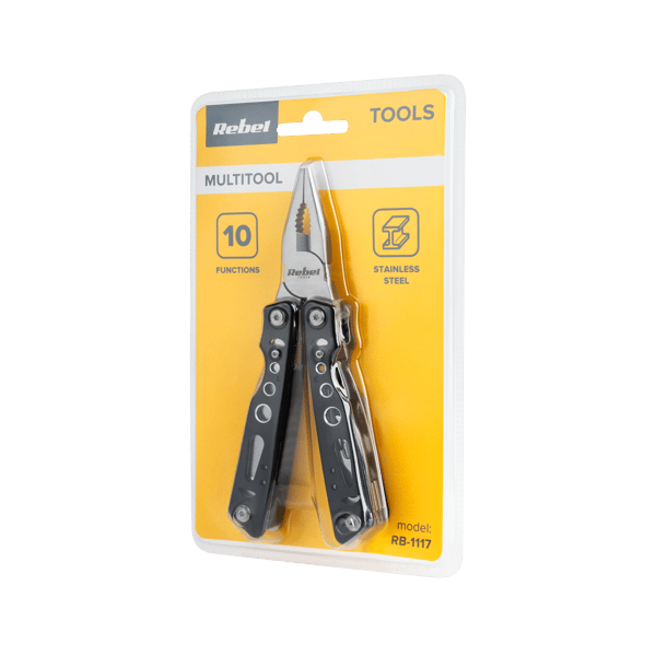 Rebel Multitool 10-i-1 Kniv, Åbner, Skruetrækker