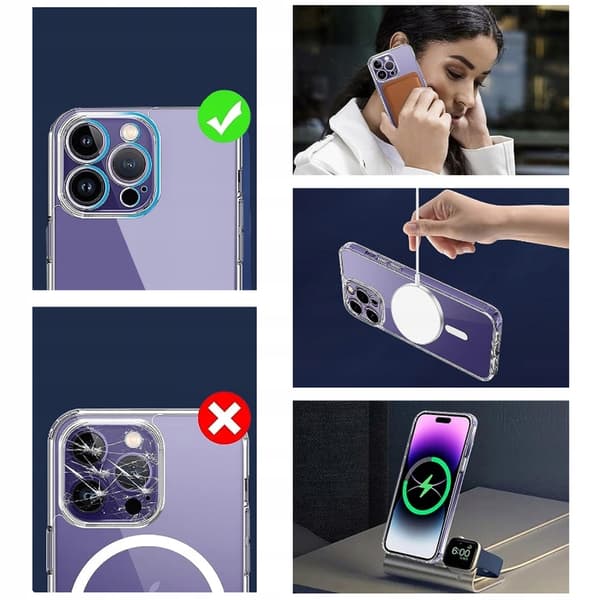 CO2-MAGNETISK KLART FORSTÆRKET ETUI TIL MAGSAFE IPHONE 13 PRO MAX