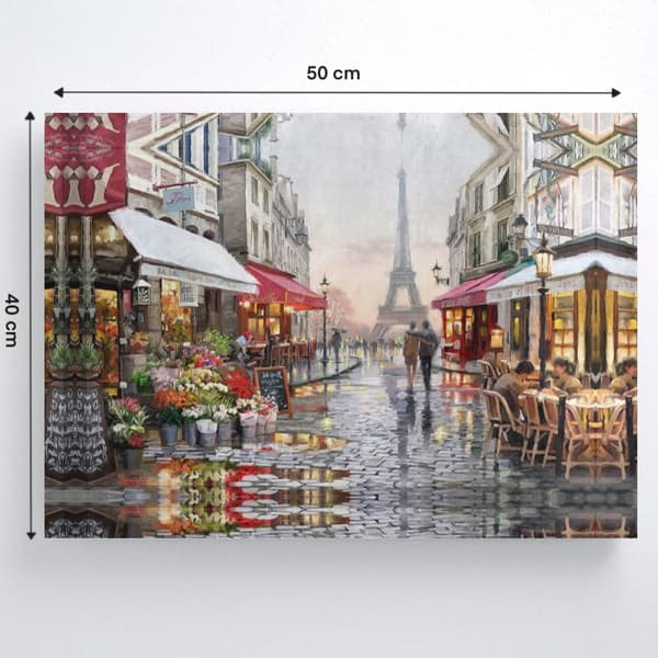 TALMALERI MED RAMME Billeder til maleri - Paris 50x40 cm